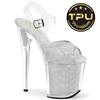 Pleaser - FLAMINGO808PREMRSN Sandaal met enkelband, Paaldans schoenen - Zilverkleurig Product image